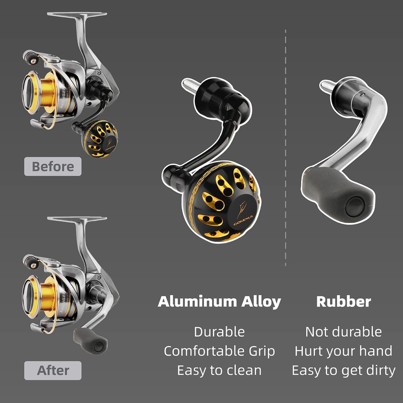 GOMEXUS Power Handle Compatible for Okuma Avenger Spinning Reel Handle