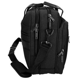 MOVOM Trimmed Laptop Case Double Compartment Adaptable 15.6" Black 40x30x11cm Polyester, Black/White, Laptop Briefcase Dual Compartment Adaptable