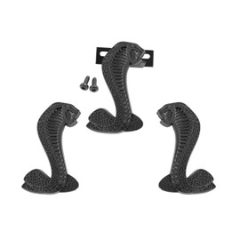 1994-2004 Mustang 3 1/2" Cobra Snake Grille and Fender Side Emblems Two Tone Black