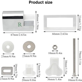 Universal Toilet Seat Hinges Set Toilet Seat Holder Replacement Left & Right Soft Close Toilet Seat Metal Hinges Replacement Hinges Made of Alloy Toilet Seat Attachment Set for Fixed Toilet Seat Parts
