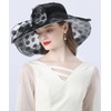 Z&X Women Organza KY Derby Church Hat Polka Dots Wide