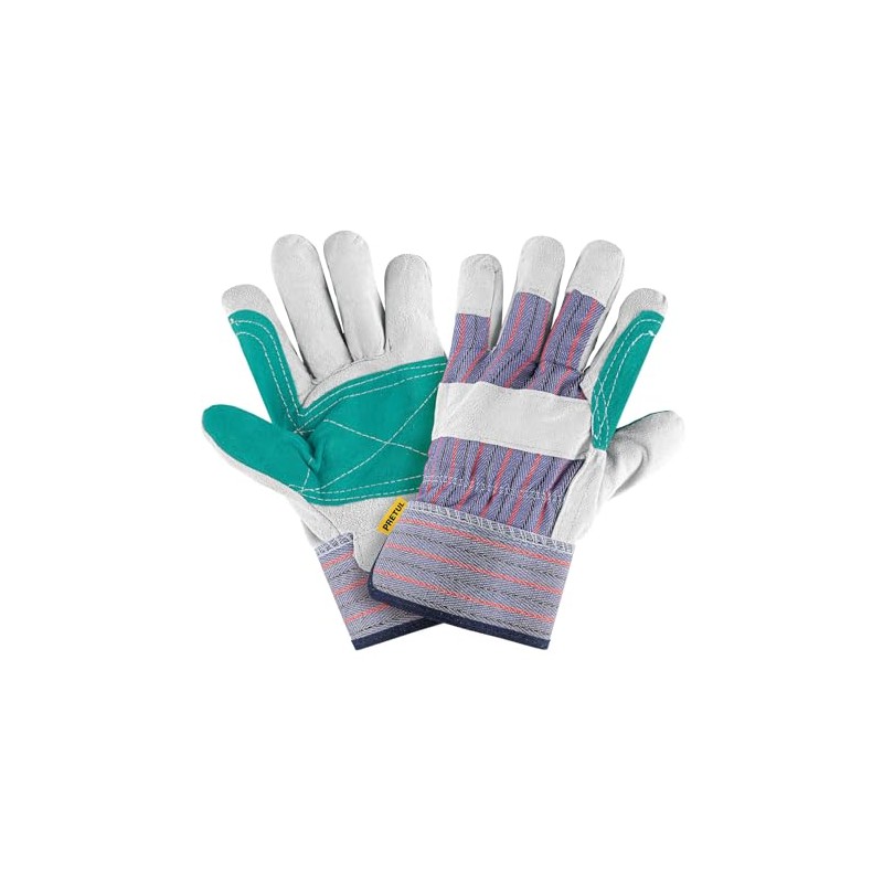 Pretul GU-215P, Guantes de carnaza y loneta con refuerzo, unitalla,