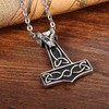 Cupimatch Men's Stainless Steel Wolf Head Thor's Hammer Celtic Knot