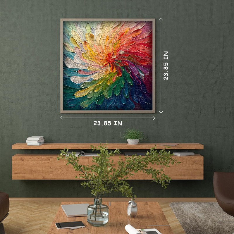 Impossible Puzzle for Adults 1000 Pieces, Rainbow Art Painting Difficult