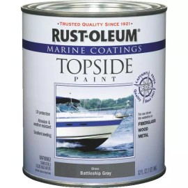 Rustoleum (2)- Qt Battleship Gray RustOleum Marine Boat Topside Gloss Paint 207005