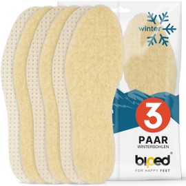 3 Pairs of Lambswool Insoles | Real Lambskin Winter Size 10-24 z2389 Beige Size: 11