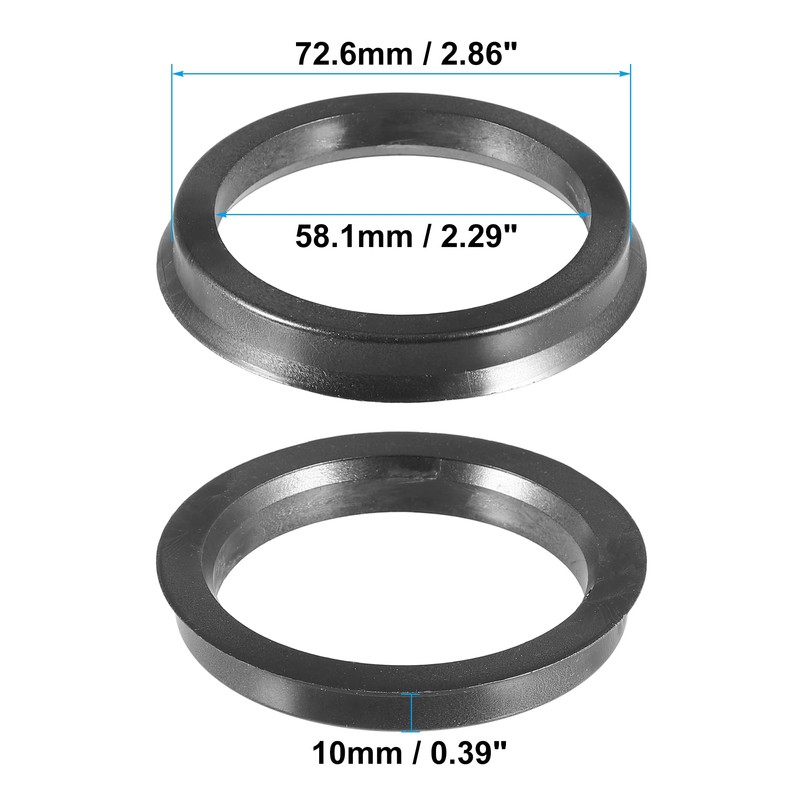 X AUTOHAUX 72.6mm to 58.1mm Universal Car Hub Centric Rings