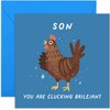 Old English Co. Funny Birthday Cards for Son - 'Clucking