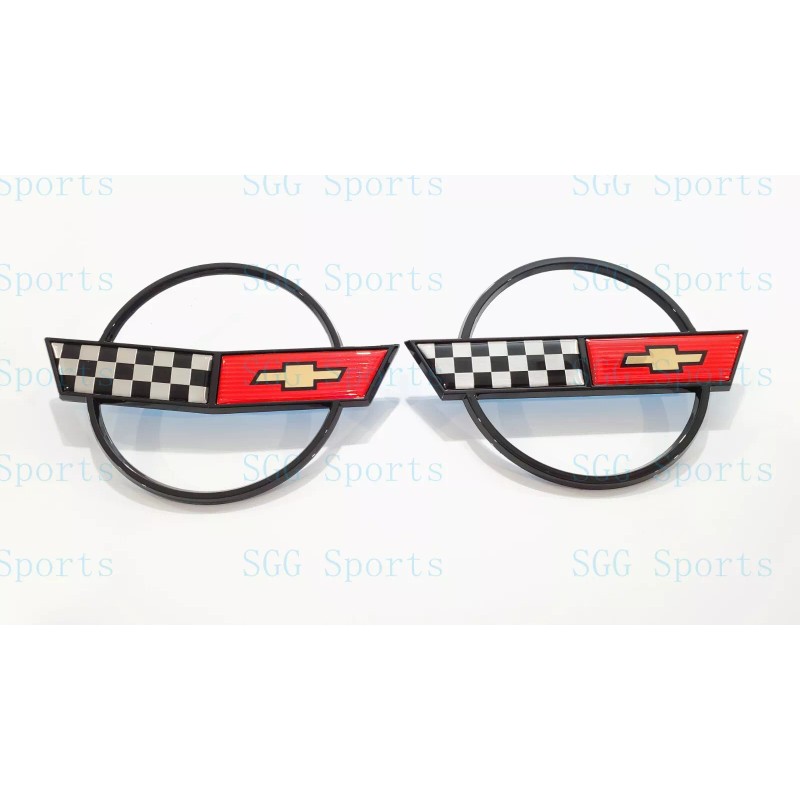 AUTO 2PC 1984-1996 C4 Corvette Black Red Front Nose Hood