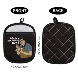 WCGXKO Baking Show Inspired Gift Jurgen Love These Buns Baking Lover Oven Mitt Pot Holder with Pocket (These Buns CA)