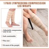 2 Pcs Lymphedema Compression Leg Wraps Adjustable Lower Leg Cover