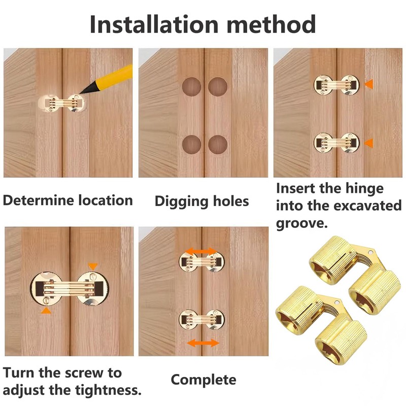 Qrity Pack of 3 Concealed Copper Hinge, Barrel Hinge Invisible,