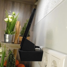 edaltec® Socket Holder for Fritz!Fon C5 AVM Fritz Fon DECT Wall Mount No Drilling Holder Black