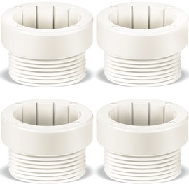 Taiyin 4 Pcs Pool Umbrella Stabilizer Adapter Threaded Adapter Sleeves Pool Umbrella Sleeve Umbrella Pole Stabilizer for Outdoor Patio Deck 1 3/4" Umbrellas Insert (White)