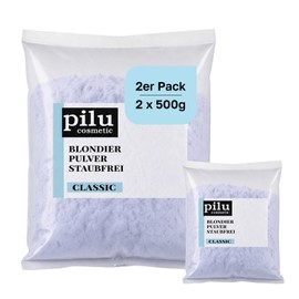 pilu cosmetic Bleaching Powder, 2 x 500 g, Dust-free, Blue Bleaching Powder in Bag, Gentle Whitening, Up to 7 Shades, Hair Bleach with Anti-Yellow Tint I Bleach Powder Classic Dust-Free