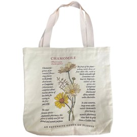 Floral Canvas Tote Bag Botanical Shopping Bag Aesthetic Flower Tote Bag Canvas Grocery Bag for Women Girl Trendy School Tote