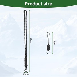 Vicloon Lanyard Neck Strap, 2pcs Paracord Lanyard, Neck Lanyard Neck Strap Badge Lanyards with Metal Key Rings and Lanyard Phone Ring Strap Lanyards for ID Badge Holder Keys Phone (Black)