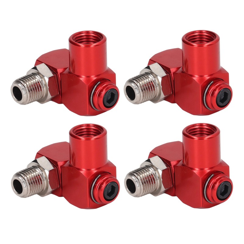 4Pcs 360 Degree Air Hose Connector 1/4in NPT Thread Industrial
