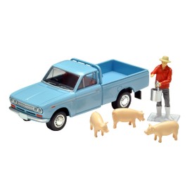 Tomica Limited Vintage 1/64 LV-195b Datsun Truck 1500 Deluxe Light Blue with Figure Finished Product 314967
