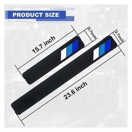 ZIMISI 4PCS Tri-Color Door Sill Protectors, Anti-Scratch Carbon Fiber Entry Step Guard Sticker, Universal Car Front/Rear Door Threshold Protection Stripe for TRD 4Runner Tundra (Blue)
