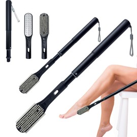 WANNUOQI Toe Cleaning Brush,Toe Cleaning Brush Long Handle with Telescopic 18.7"-25.98",Replaceable Foot Scrubber and Foot File Scrubber for Elderly,Disabled,Men and Women
