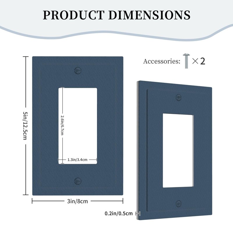 WUYOCHA Decorative Outlet Covers Encore Navy Blue 1 Gang Rocker