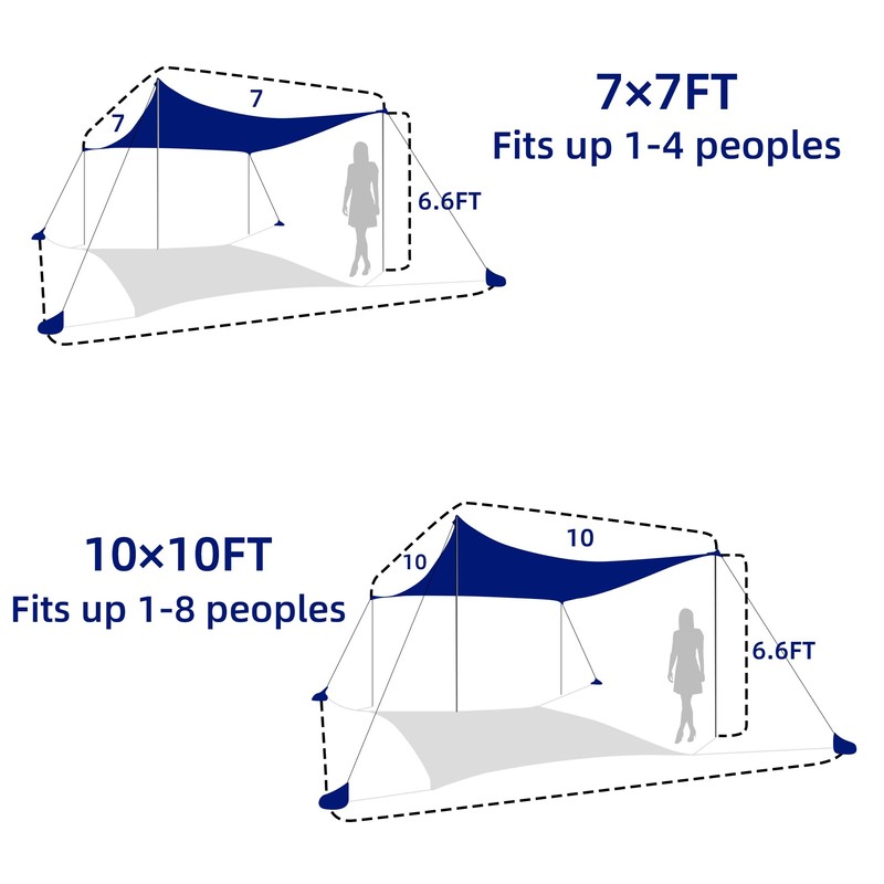 UMARDOO Family Beach Tent Canopy Sun Shade Portable 10×10FT, Large