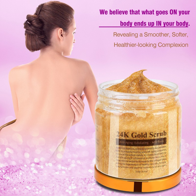 MELAO Pure 24K Gold Anti Wrinkle Body Scrub Exfoliating Body