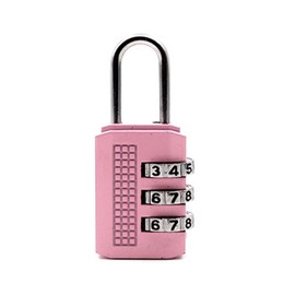 Lansonee 1 Pcs Suitcase Locks with 3 Digit Combination Padlock Codes,Small Padlocks Luggage Locks Padlocks with Outdoor Travel Luggage Suitcase Baggage School Gym Lockers Laptop Bag-Pink