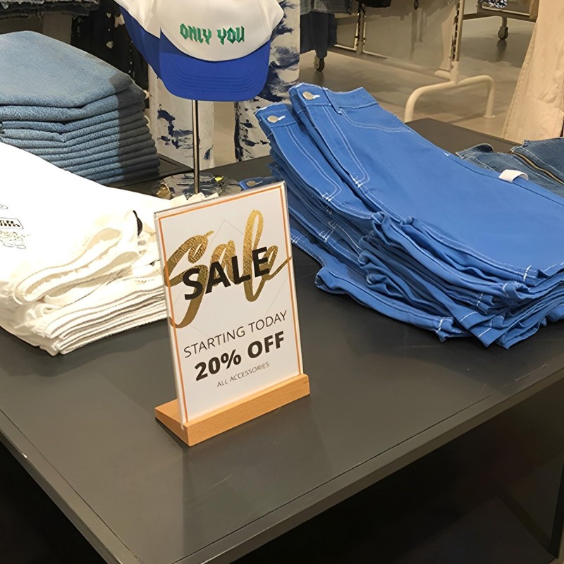 4pcs Acrylic Table Sign holder Slanted Clear Menu Displayer Stand