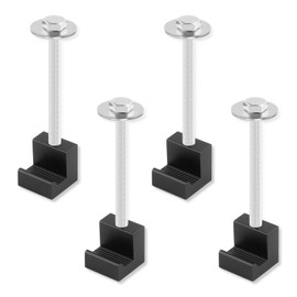 4PCS Truck Tool Box Mounting Kit,Aluminum Alloy Tool Box Mount J Hook Crossover Tie Downs,Universal Truck Accessories Pickup Toolbox Rail Mounting Kit for Fix Tool Boxes (Black)