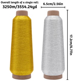 Metallisches Maschinenstickgarn-Set, 3250 m, jede Spule für computergesteuerte Stickerei und dekorative Näharbeiten