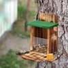 Relaxdays Squirrel Feeder Wooden Squirrel Feeder with Corn Cob Holder