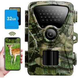 MAXDONE 1440P 32MP No Glow Night Vision Motion Activated IP66 Trail WiFi Game Camera