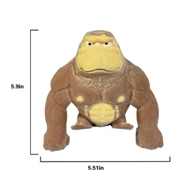 AHYCS Squishy Monkey Toy - Brown Stretch Gorilla, Stretch Monkey Stress Relief Toy, Novelty TikTok Gorilla Squeeze Toys, Funny Splat Monkey Sensory Stress Toy for Anxiety Women Men Kids (Small)