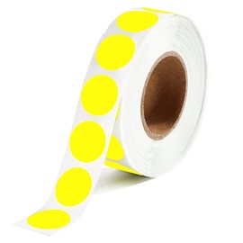1000 Pcs Yellow Round Stickers 1/2 Inch Color Circle Dot Stickers Small Code Labels for Office Shop Yard Sale Home Classroom Marking (Yellow)