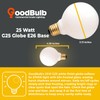 GoodBulb 25-Watt Frosted G25 Light Bulbs Incandescent Restaurant Bulb E26