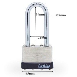 Same keyed Laminated Steel Padlock 1-3/4"(45mm) Long Shackle, High Security, High Precision Padlock (20)