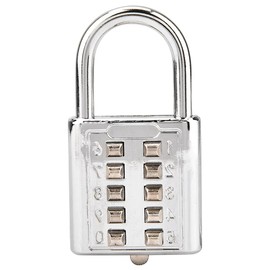 Hopcd Blind people's Metallic zinc alloy lock 10-digit Push Button Combination Password Padlock Blind Button Padlock