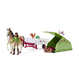 Schleich Horse Club for Girls and Boys, Sarah's Camping Adventure Horse Set with Horse Toy, 12 Pieces