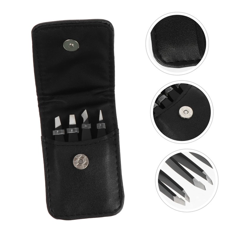 FOMIYES 1set Stainless Steel Eyebrow Tweezers Ergonomic Design for Removal