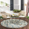 SAFAVIEH Outdoor Collection Alton Light Brown Rattan/Beige Seat Cushion 3-Piece