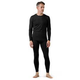LAPASA Men's Thermal Underwear Set Soft Fleece Lined Long Johns Heavyweight Base Layer Top & Bottom Winter Thermoflux 300 Extra Warm M24 Medium Black