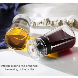 TINMIX Leak-proof Oil Dispenser Bottle for Outdoor Camping, 160 ml/5.4 oz Glass Olive Oil and Vinegar Cruet, Well Sealed for Picnic Kitchen, 1 Pack