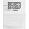 ThreeH Brushed Metal Digital Clock - LED Display Date Weekday