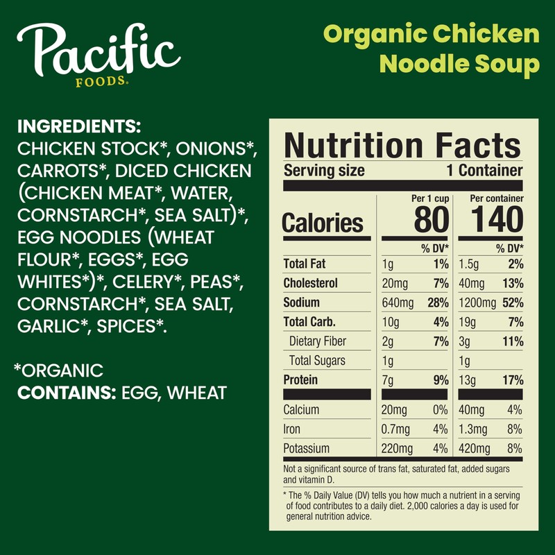 Pacific Foods Organic Chicken Noodle Soup, 16.1 oz Can (Pack