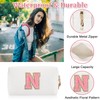 Bolsa de maquillaje con parche inicial personalizada, bolsa de chenilla