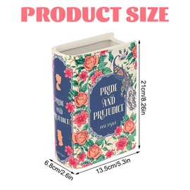 Rppiup Book Vase, Ceramic book shaped vase for Home Decor, Aesthetic Cute book vase for flowers, Book Shaped Decorative Vase, Art Bookshelf Decor for Book Lovers Office Garden Home Decoration