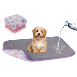 YUEPET Waterproof Dog Blankets, 2 Pack Washable Dog Blankets for Bed Couch Sofa Protector Fleece Flannel Puppy Blanket Soft Plush Reversible Throw Blanket for Small Medium Dog Cat 30"×20"(Purple+Pink)