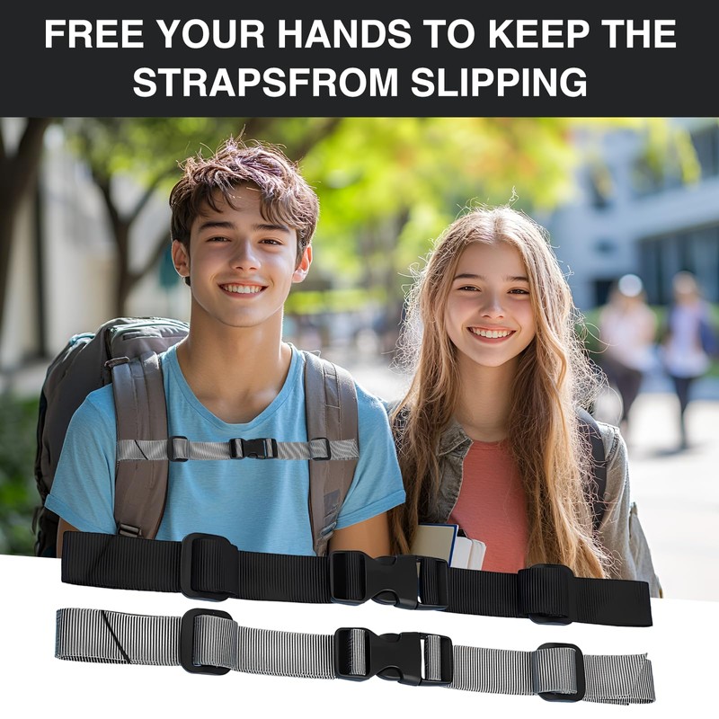 Bettinay 3 Pairs Chest Strap for Backpack, Adjustable Backpack Chest